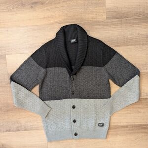 Diesel Men's Black and Gray Cardigan